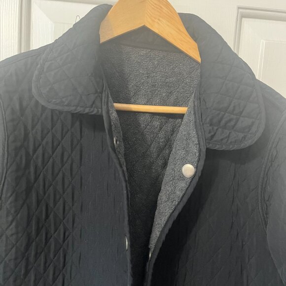Vintage Penman's Quilted Black Grey Fleece Reversible Chore Jacket Women's Small - Picture 3 of 11